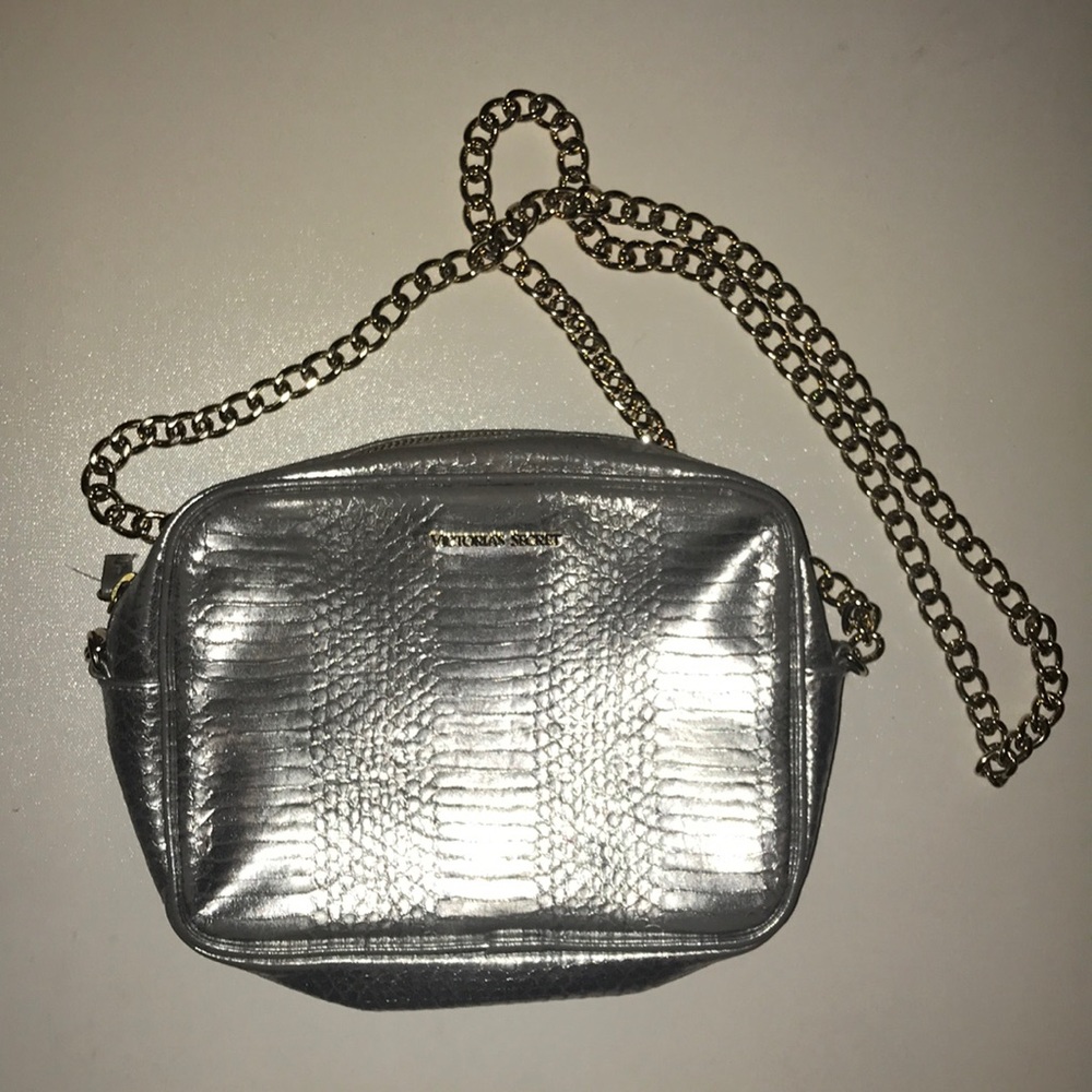 Victoria’s Secret metallic chain purse silver